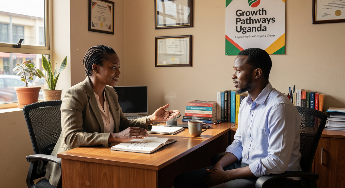 One-on-one coaching session Ascend Uganda